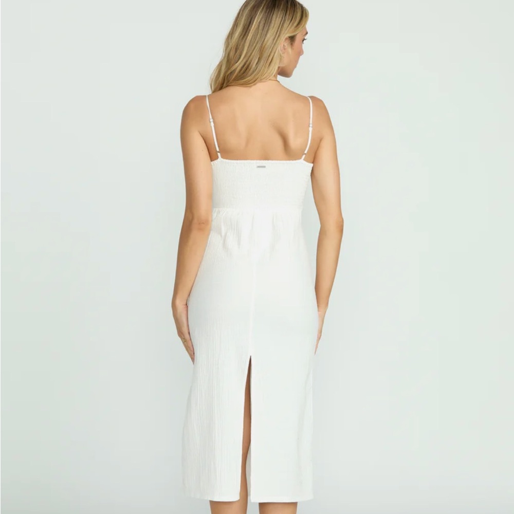 Billabong White Midi Slip Dress with Cutout - Picture 3 of 10